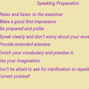 Speaking Preparation